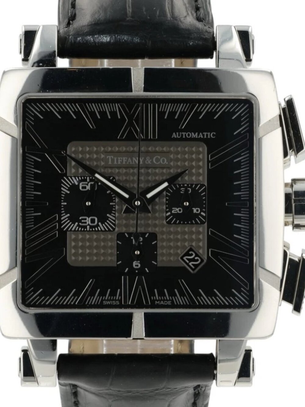 Tiffany Atlas Chrono Black Dial Stainless Steel 40mm Automatic Mens Watch